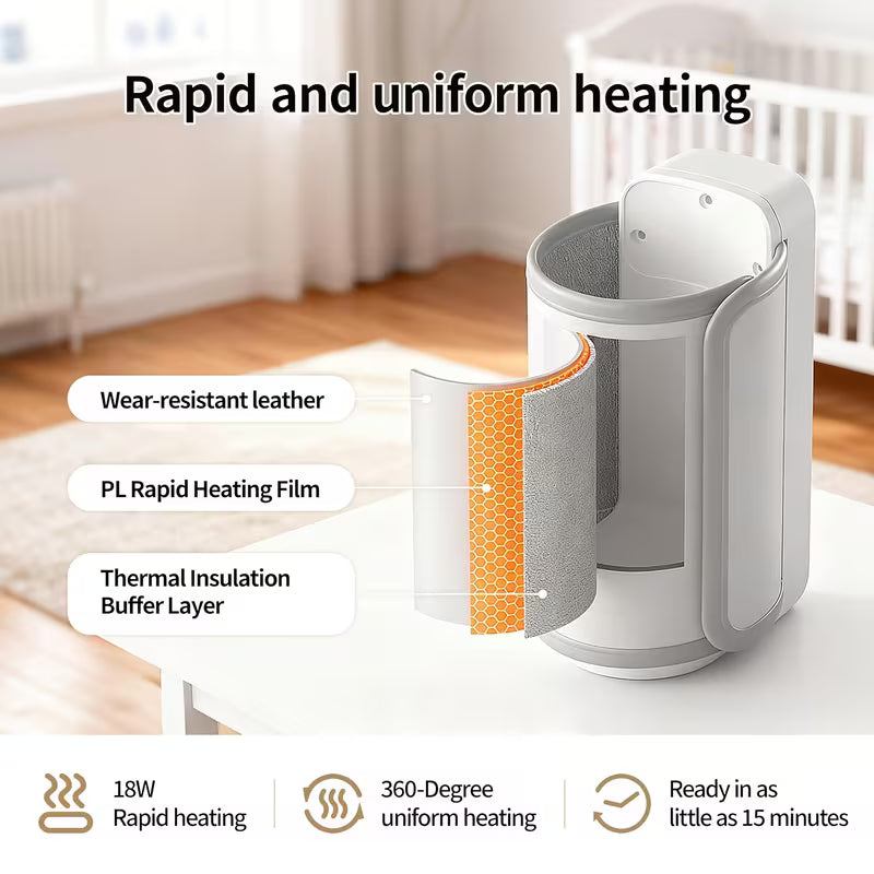 Portable Baby Bottle Warmer – Fast Heating with 6 Temperature Modes